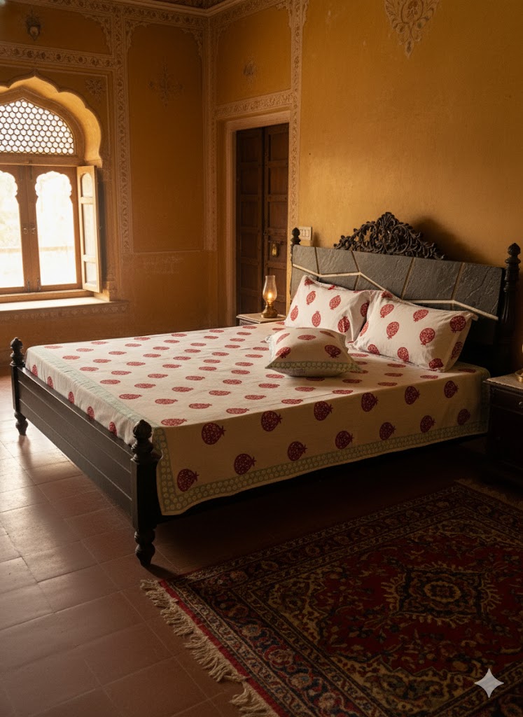 Premium Handblock Bedsheets with Pillow Covers