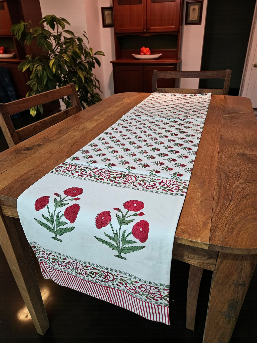 Handblock Cotton Table Runner