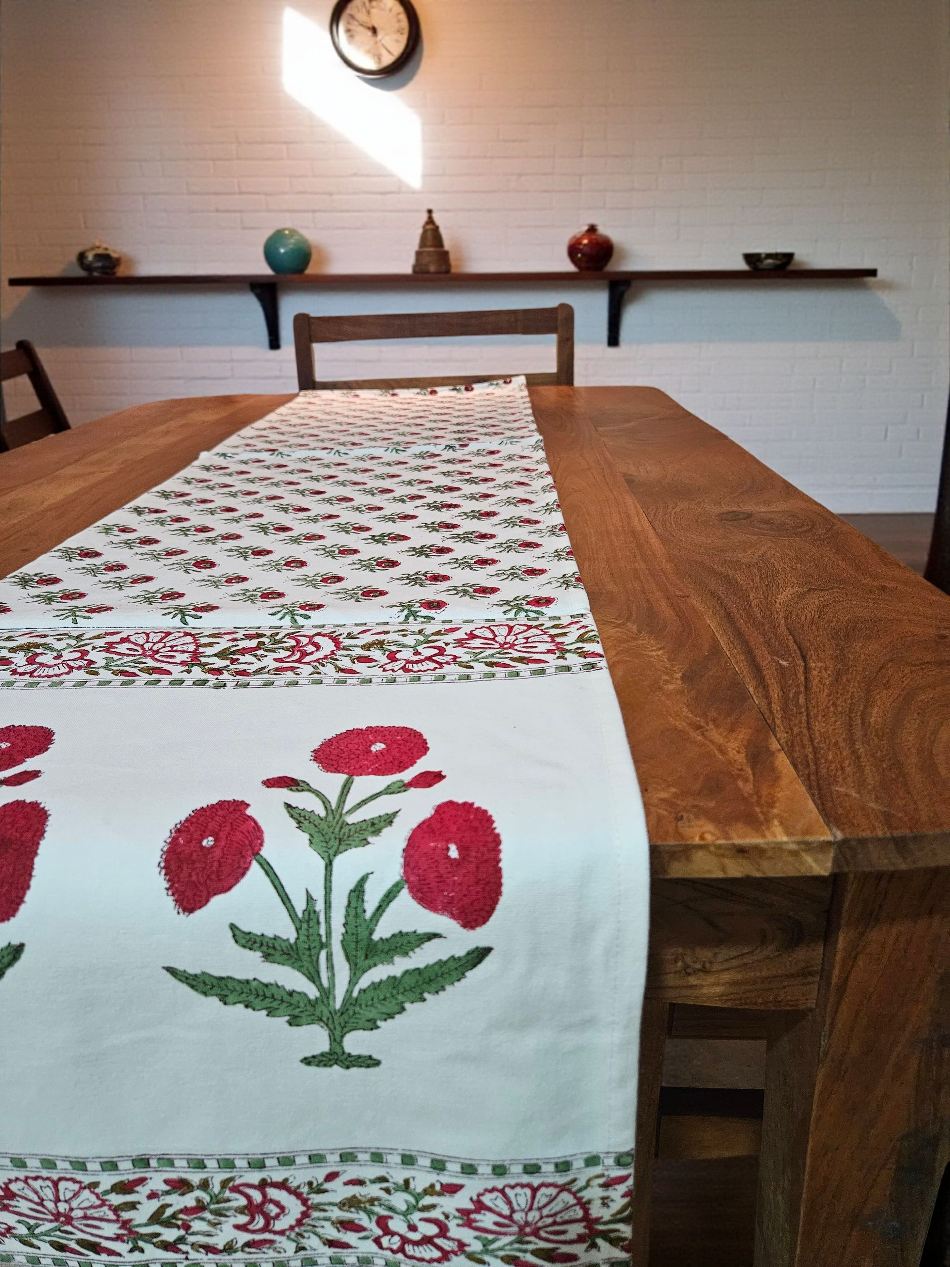 Handblock Cotton Table Runner
