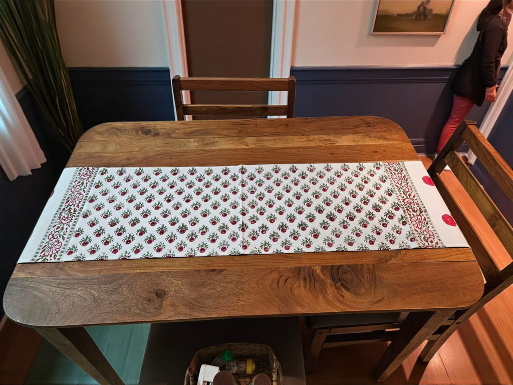 Handblock Cotton Table Runner