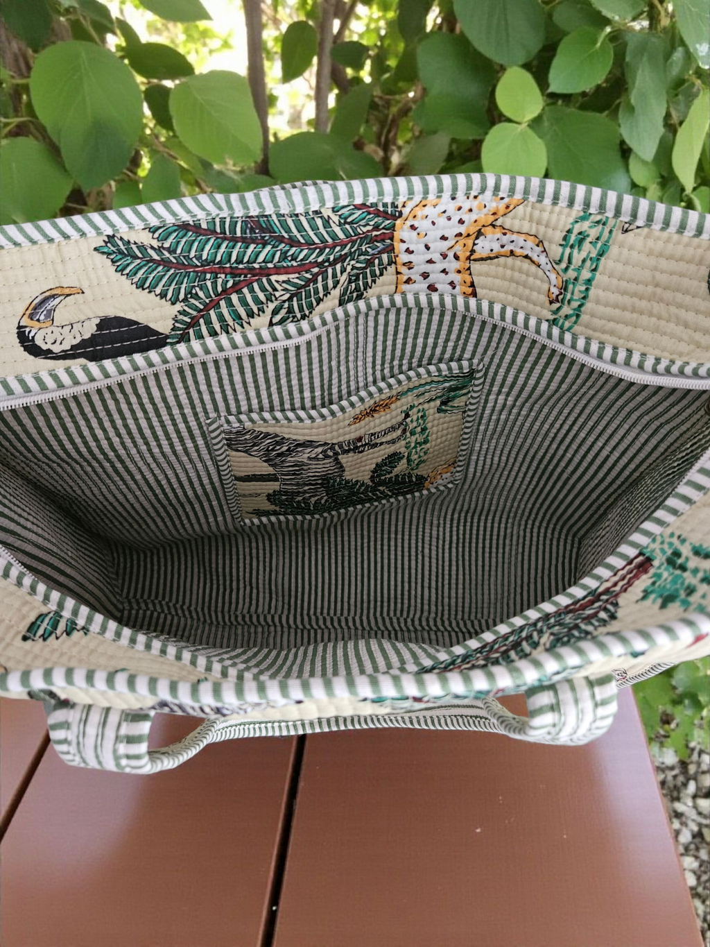 Handblock Tote Bag- Tropical Print