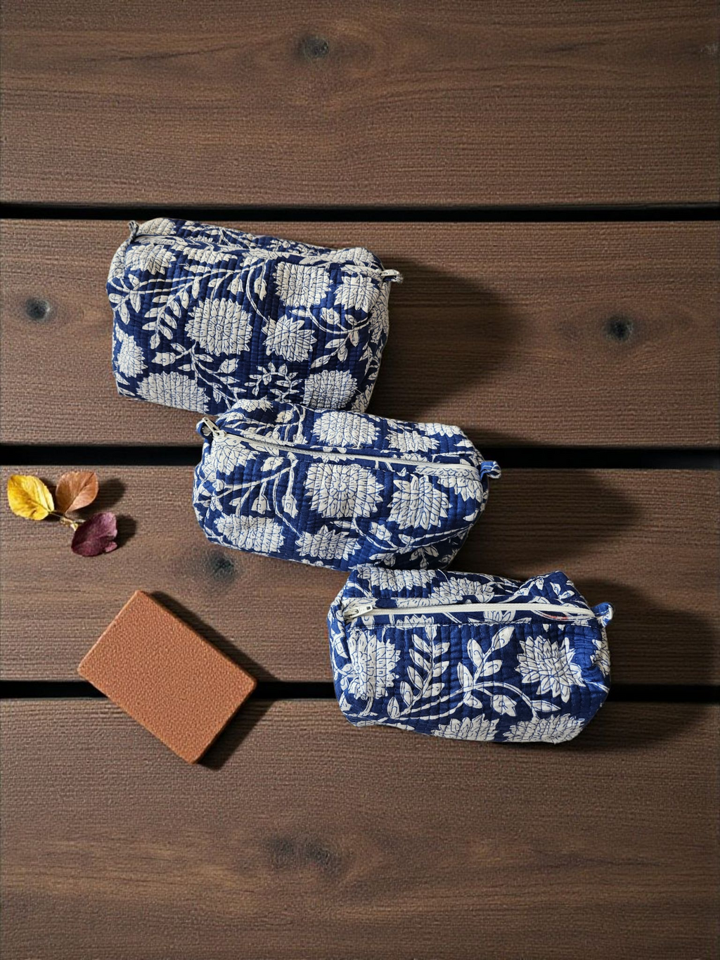 Set of 3- Cosmetic/Travel Pouches