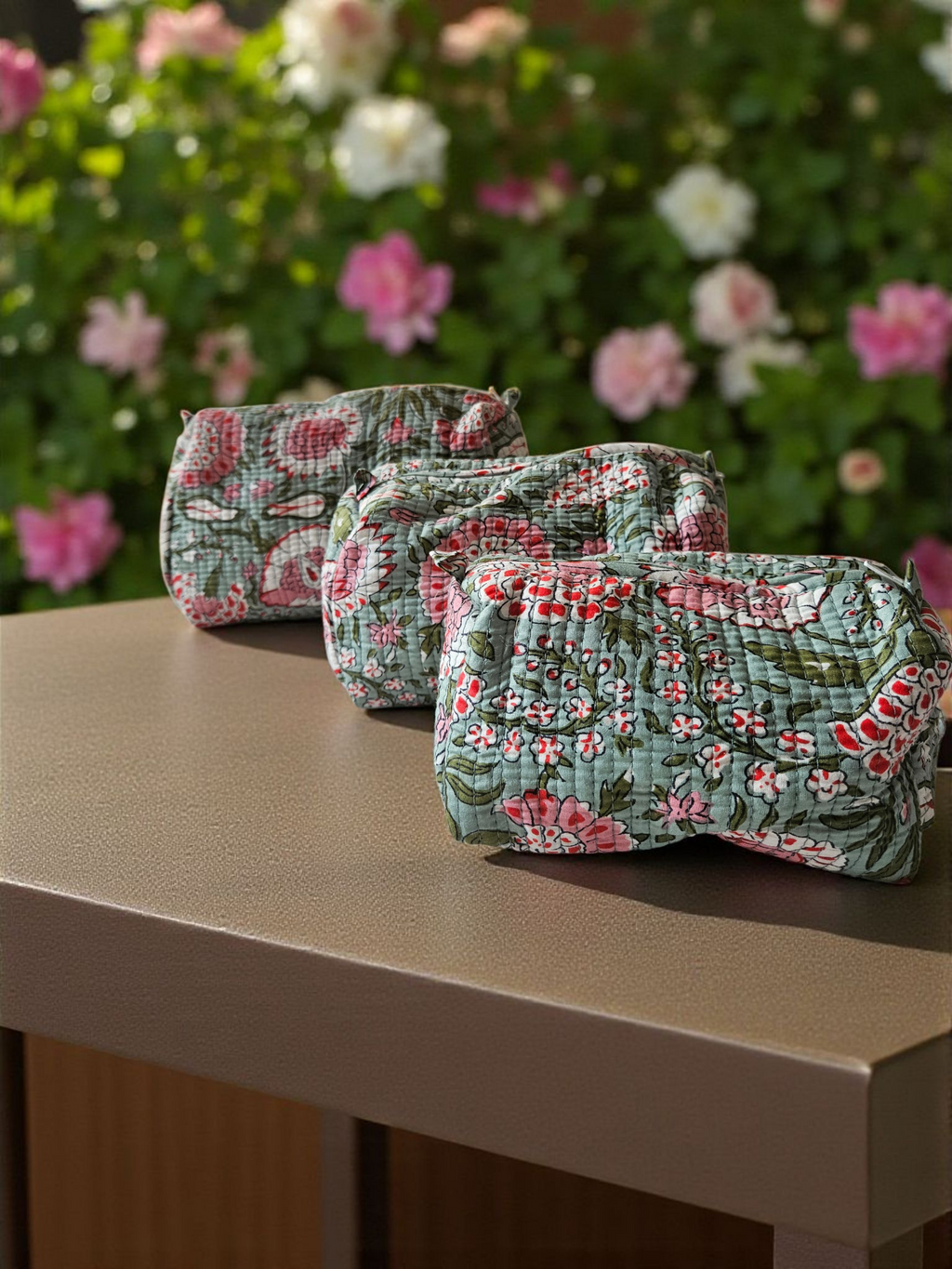 Set of 3- Cosmetic/ Travel Pouches