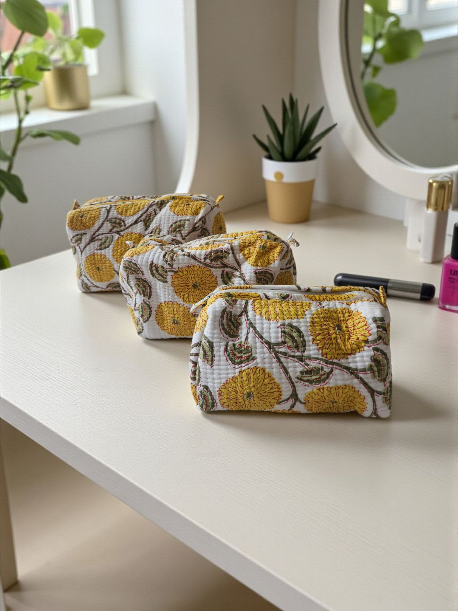 Set of 3- Cosmetic/Travel Pouches