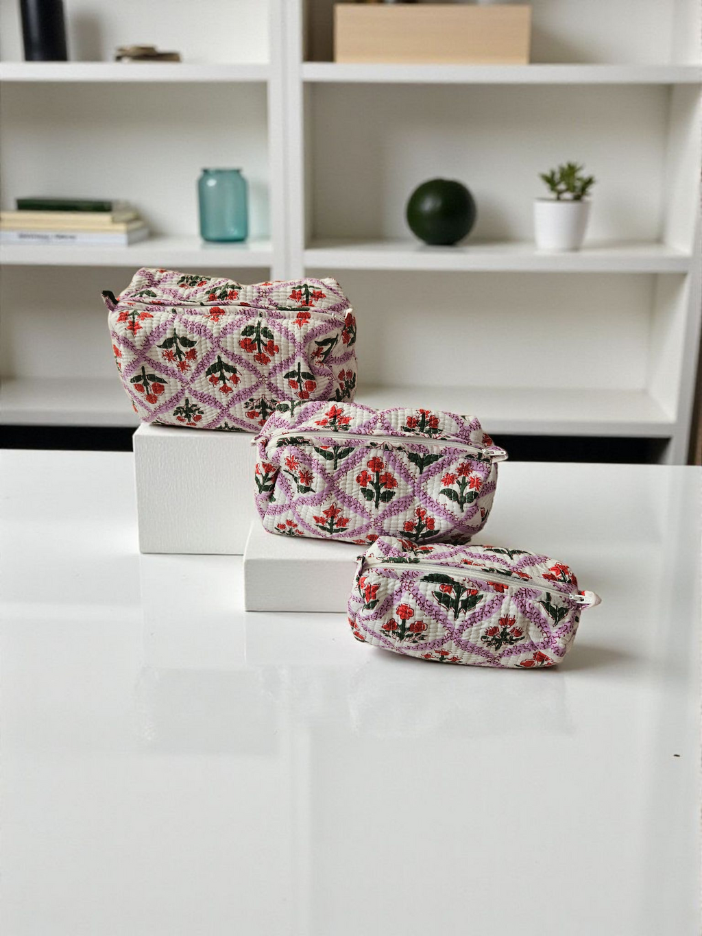 Set of 3- Cosmetic/ Travel Pouches