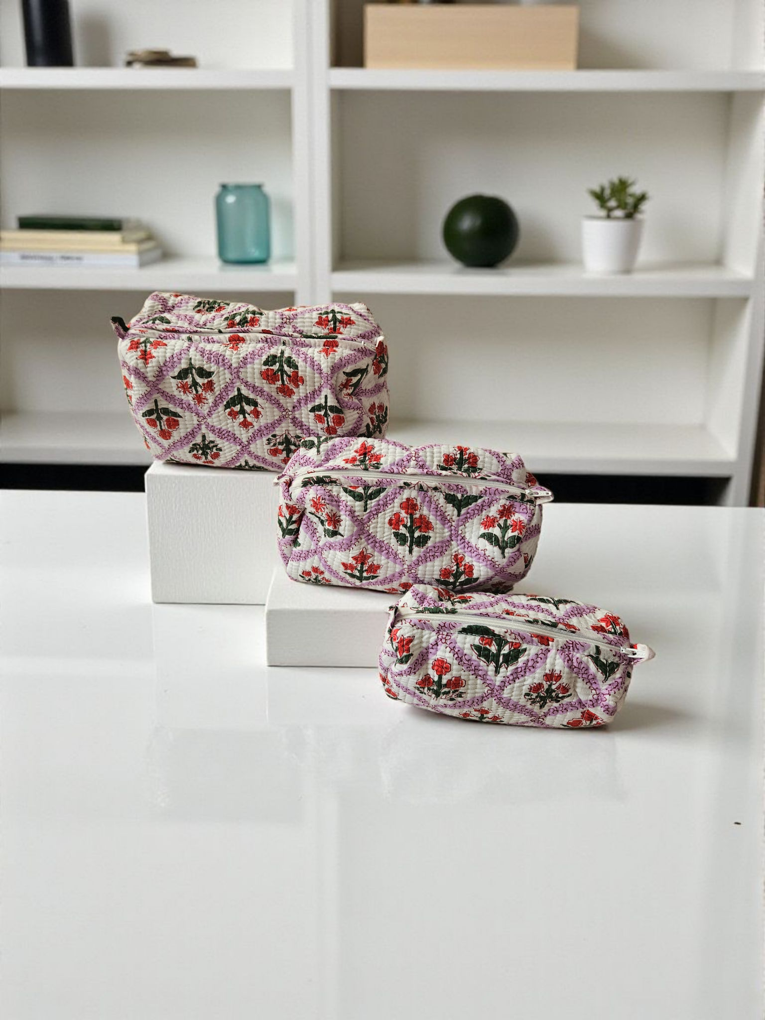 Set of 3- Cosmetic/ Travel Pouches