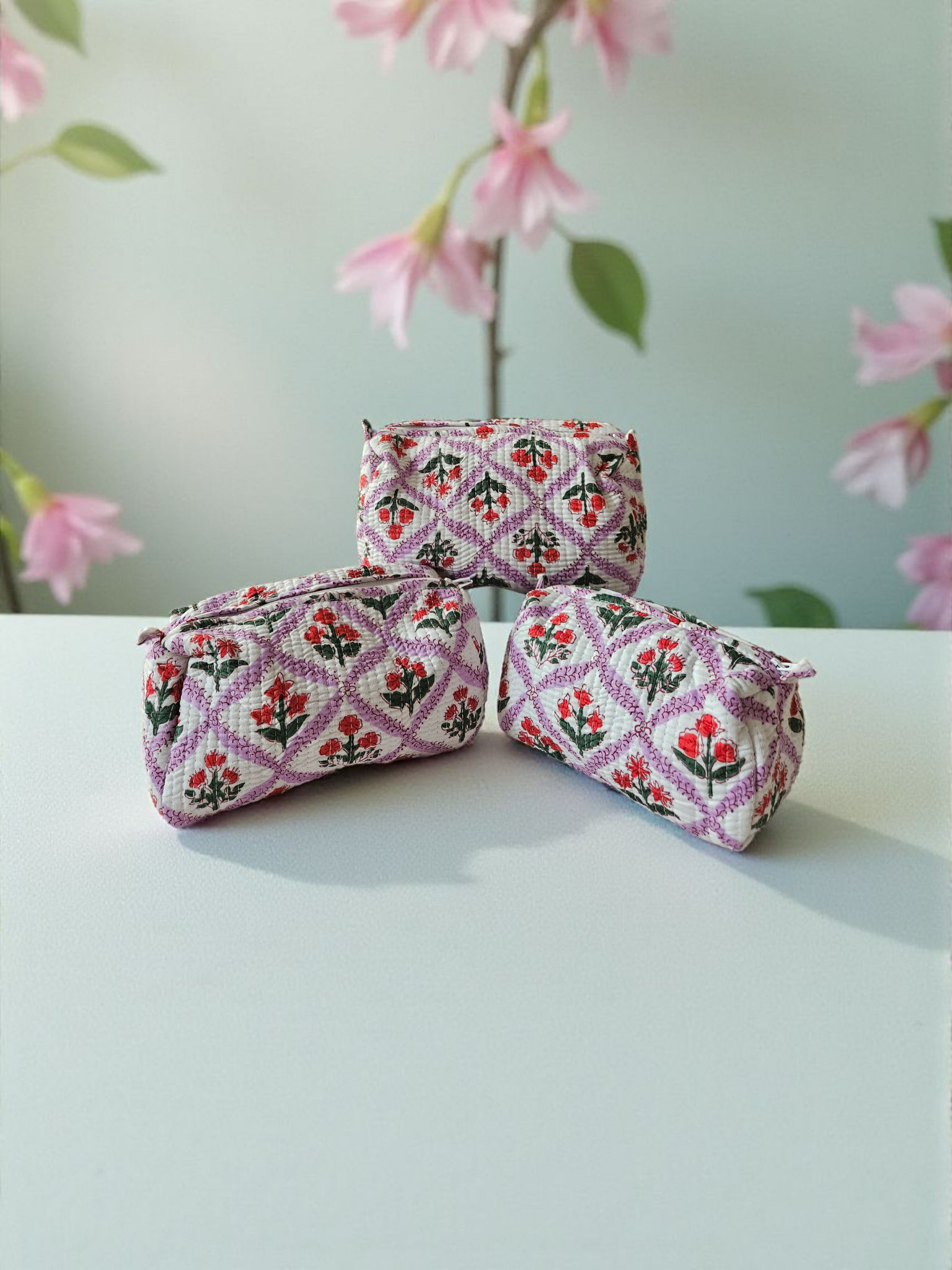 Set of 3- Cosmetic/ Travel Pouches