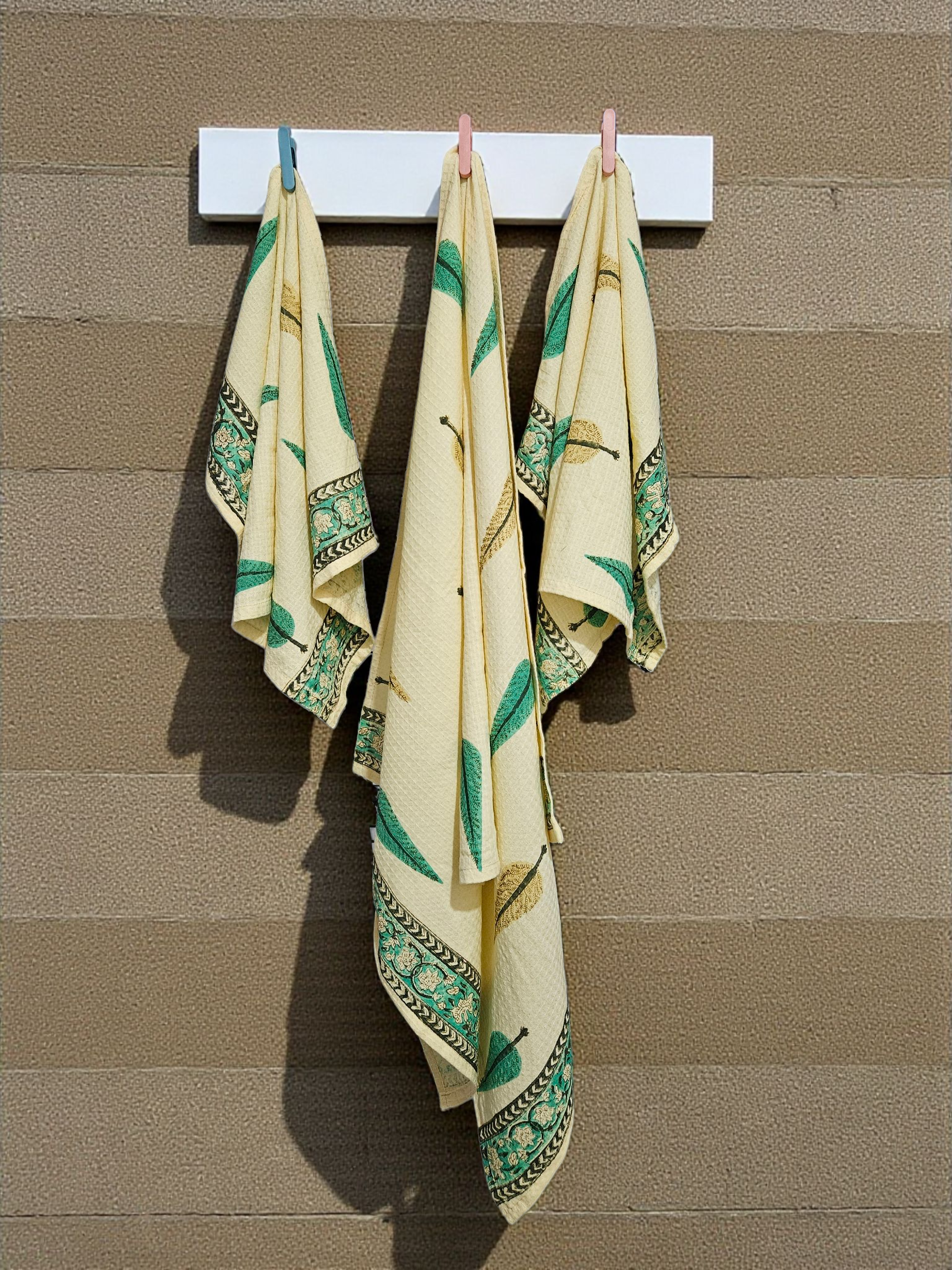 Handblock Towels - Waffle Weave