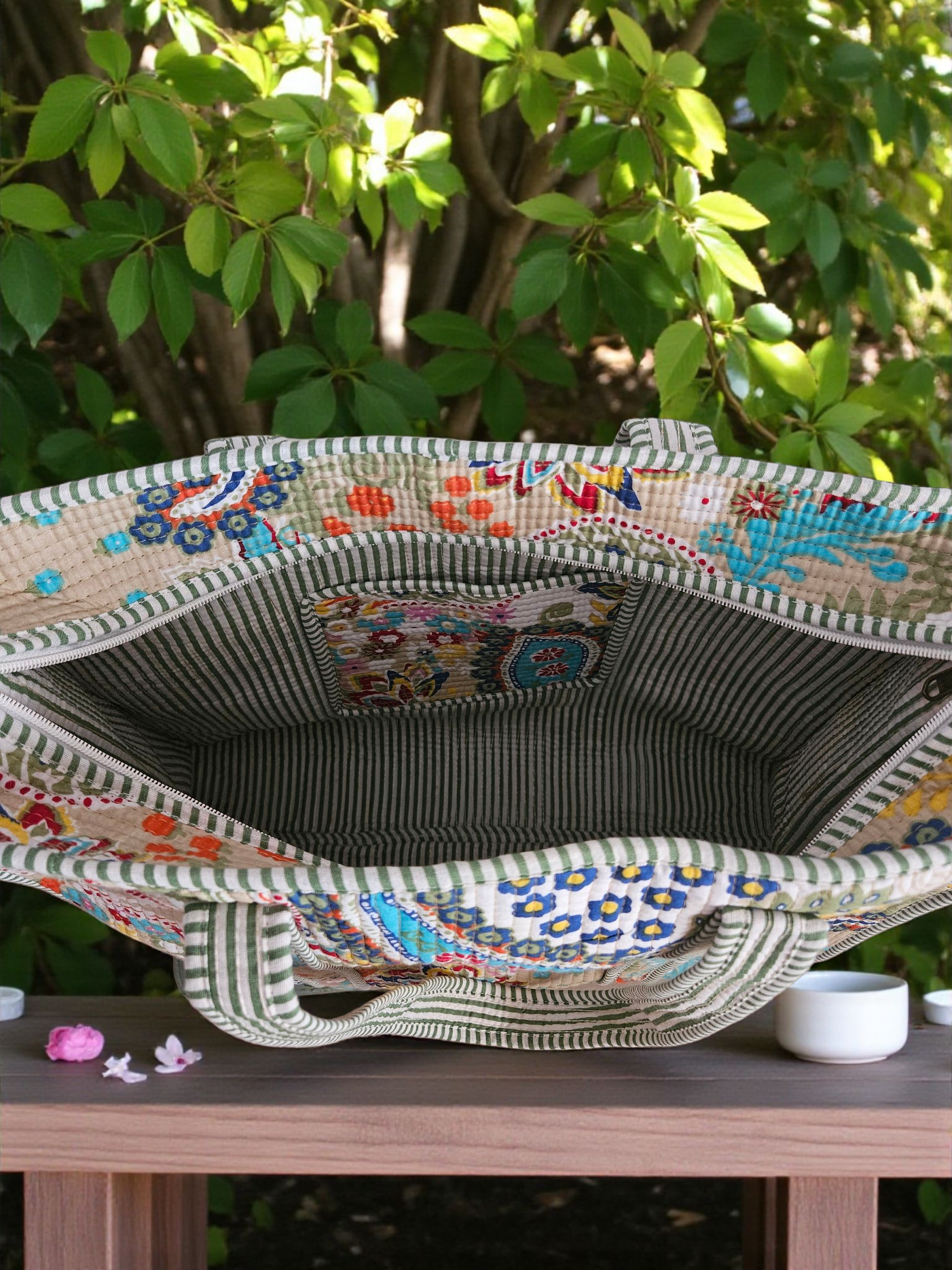 Handblock Tote Bag- Multicolour