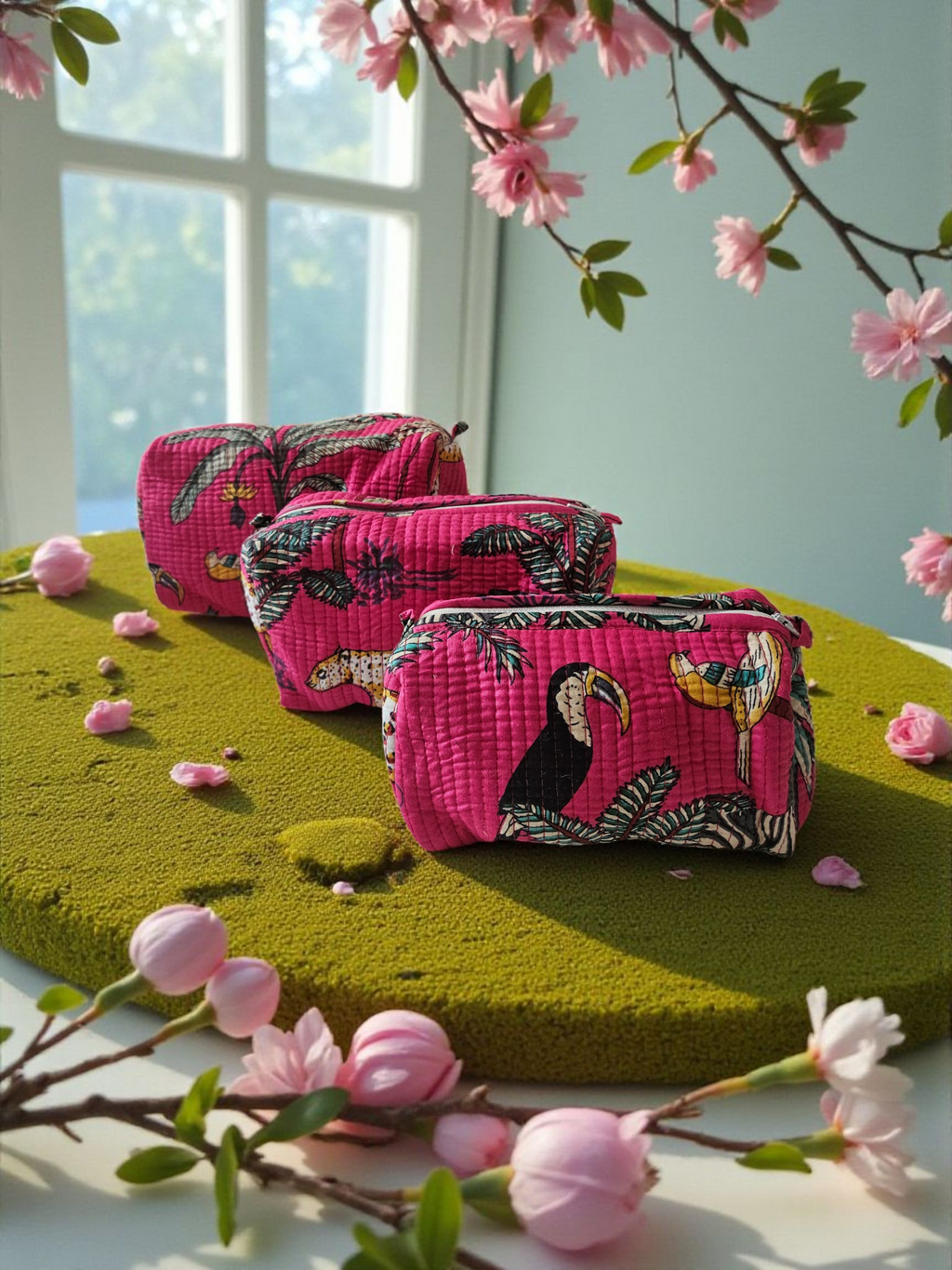 Set Of 3- Cosmetic/ Travel Pouches