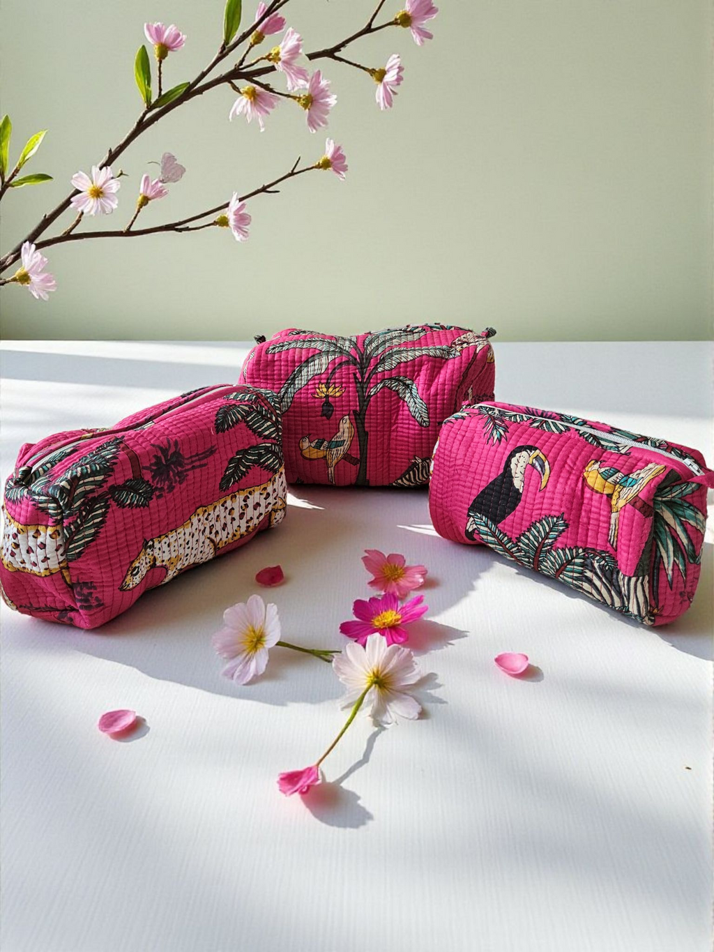 Set Of 3- Cosmetic/ Travel Pouches