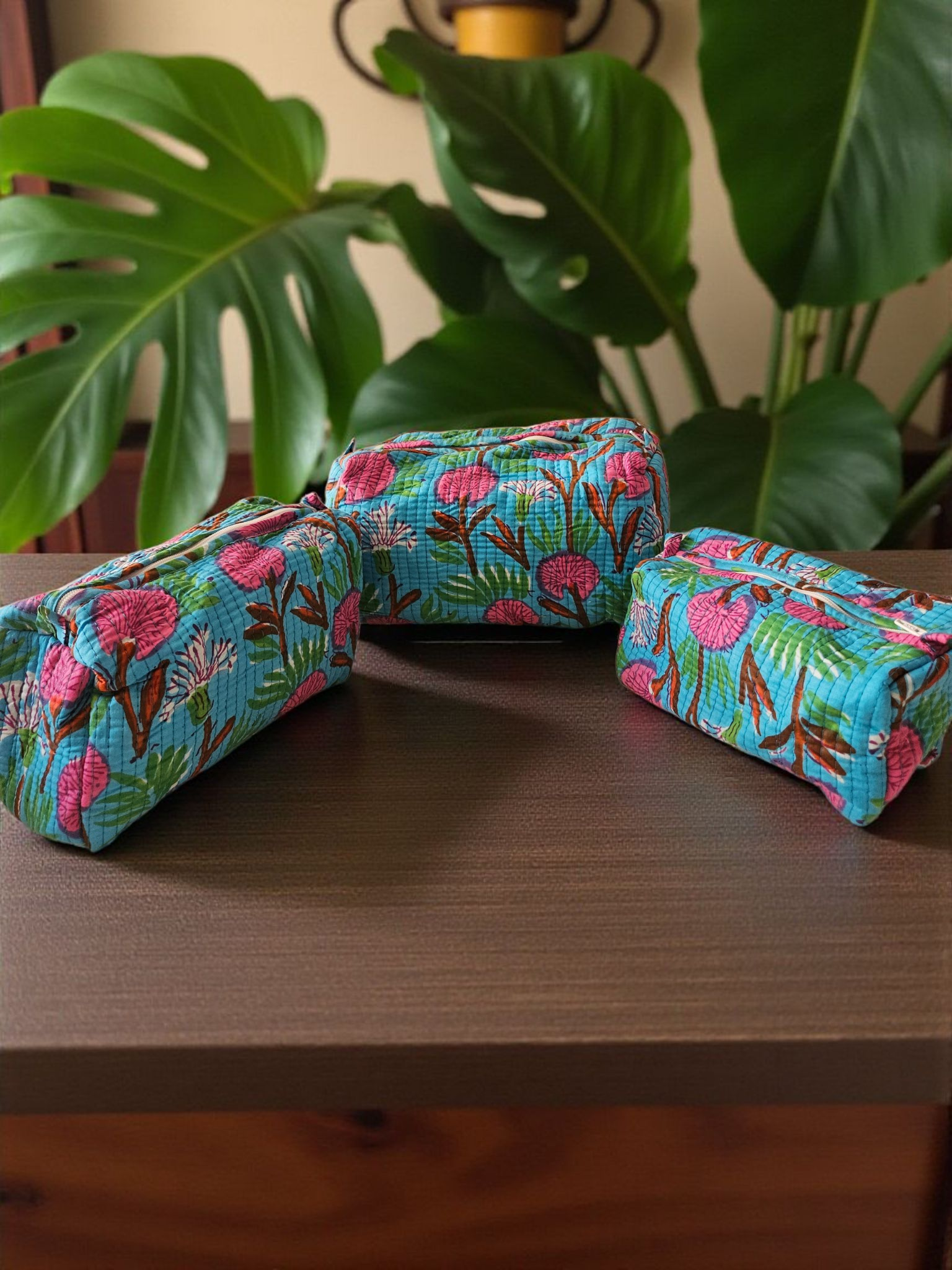 Set of 3- Cosmetic/ Travel Pouches