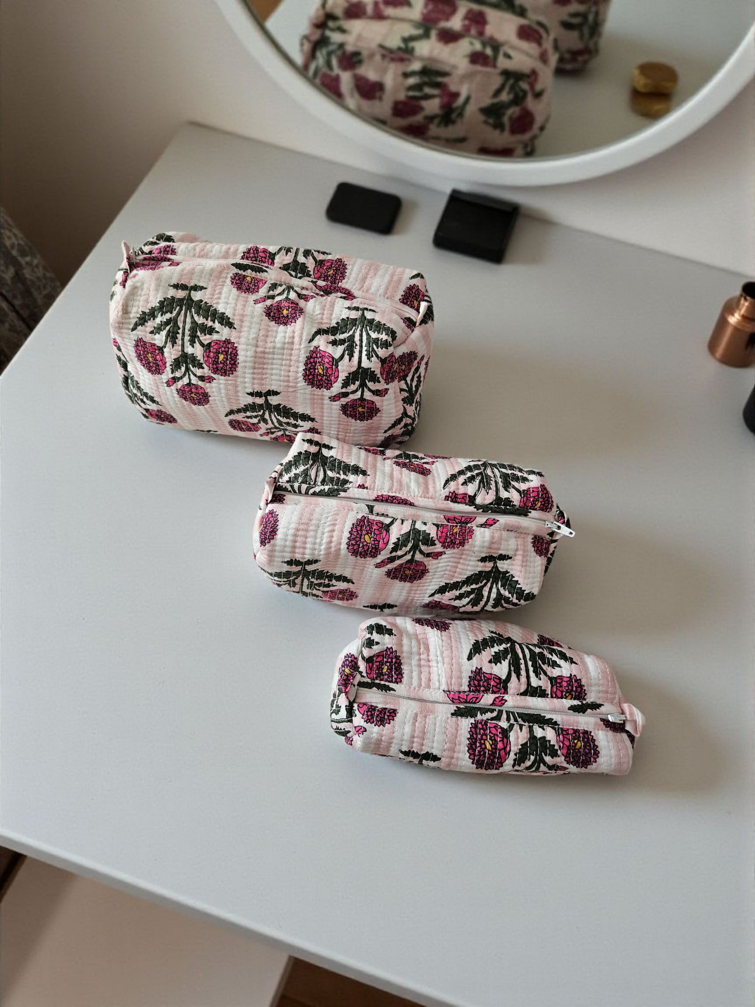 Set of 3- Cosmetic/ Travel Pouches