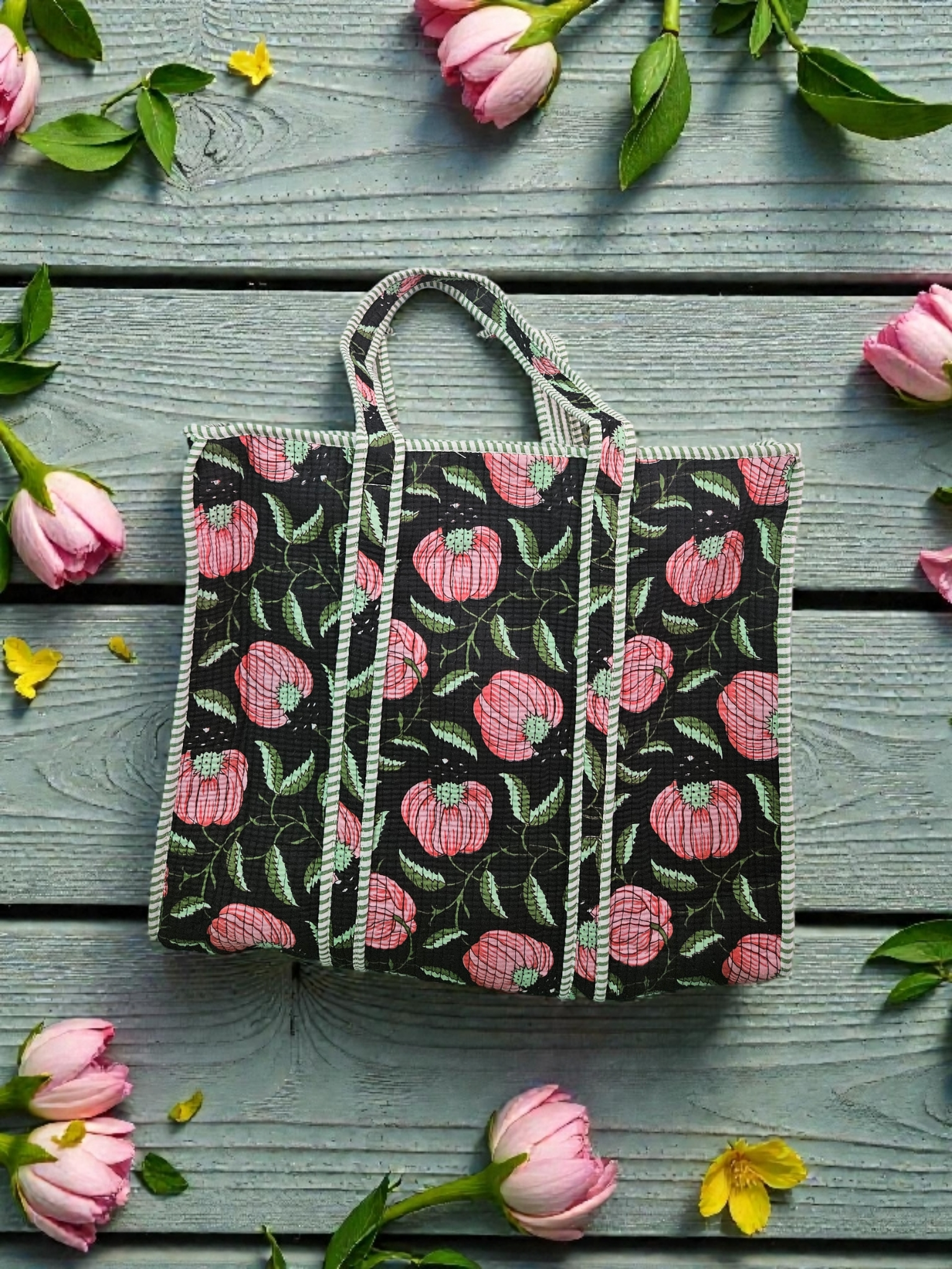 Handblock Tote Bag
