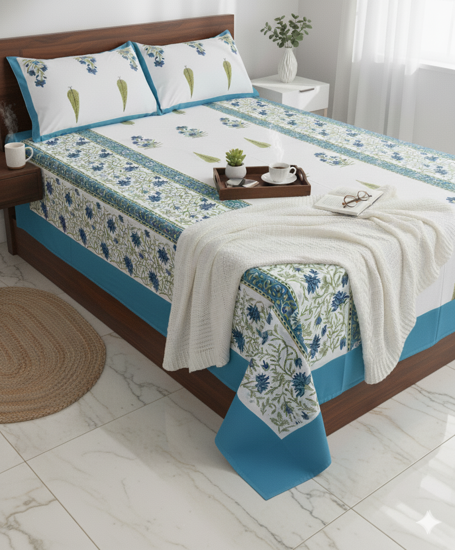 Premium Handblock Print Bedhsheet
