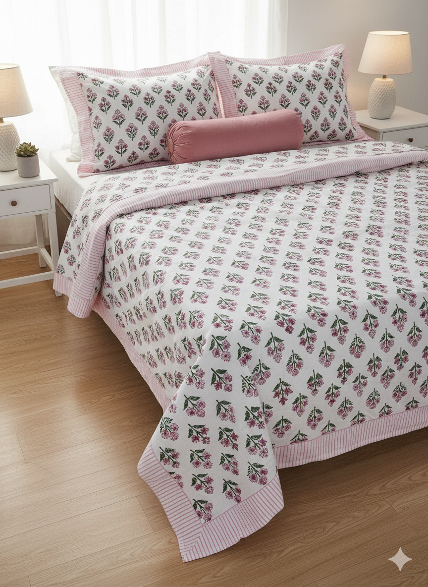Handblock Cotton Bedsheet