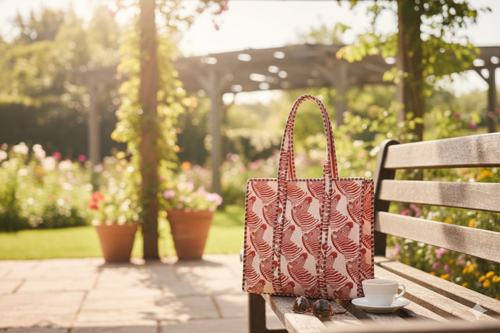 Handblock Tote Bags- Zebra