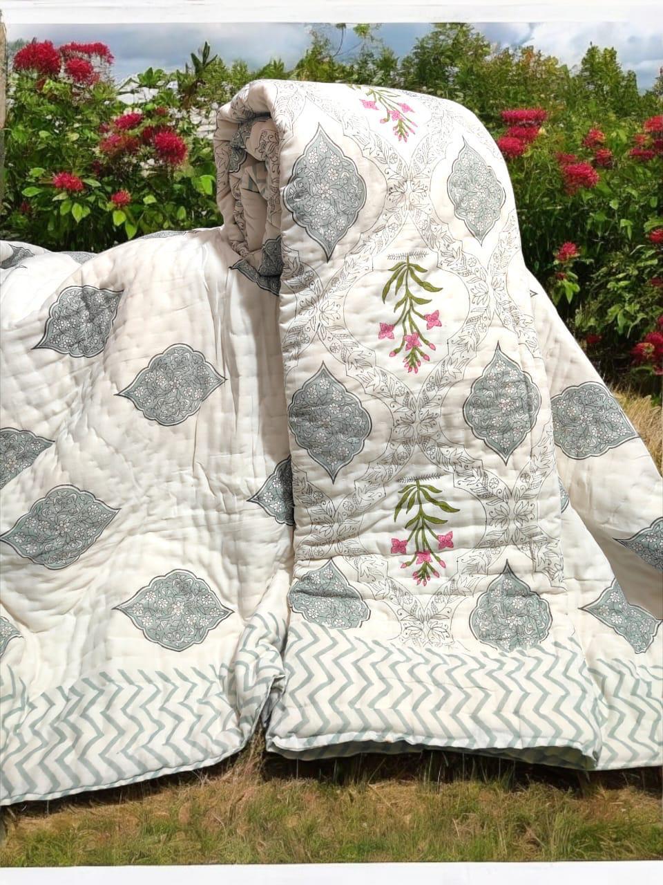 Single Bed Reversible Cotton Rajai