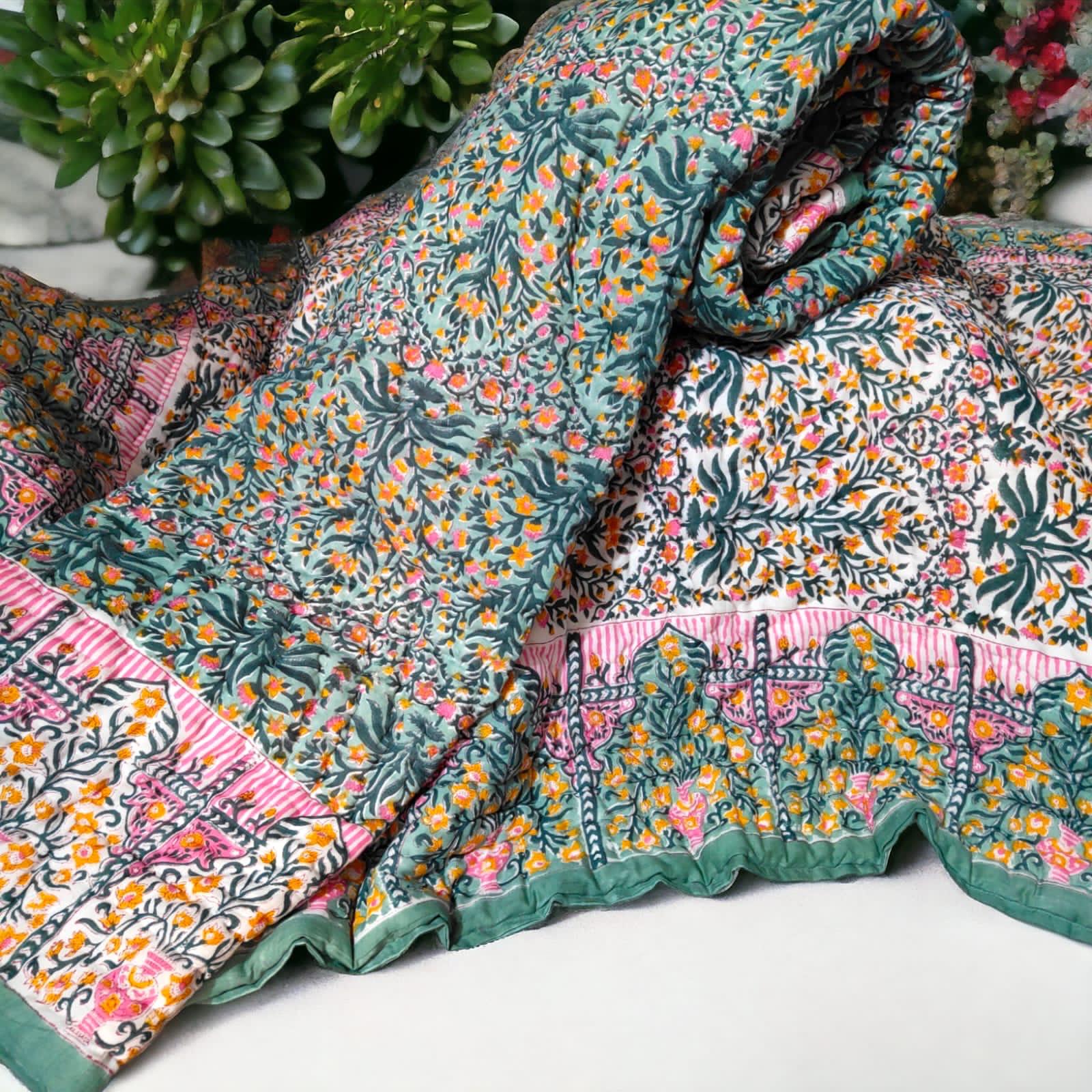 Single Handblock Reversible Rajai