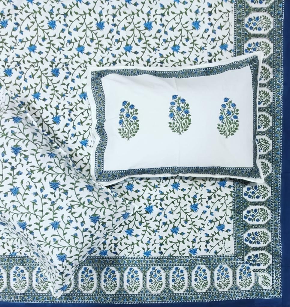 Premium Handblock Bedsheets  with Pillow Covers