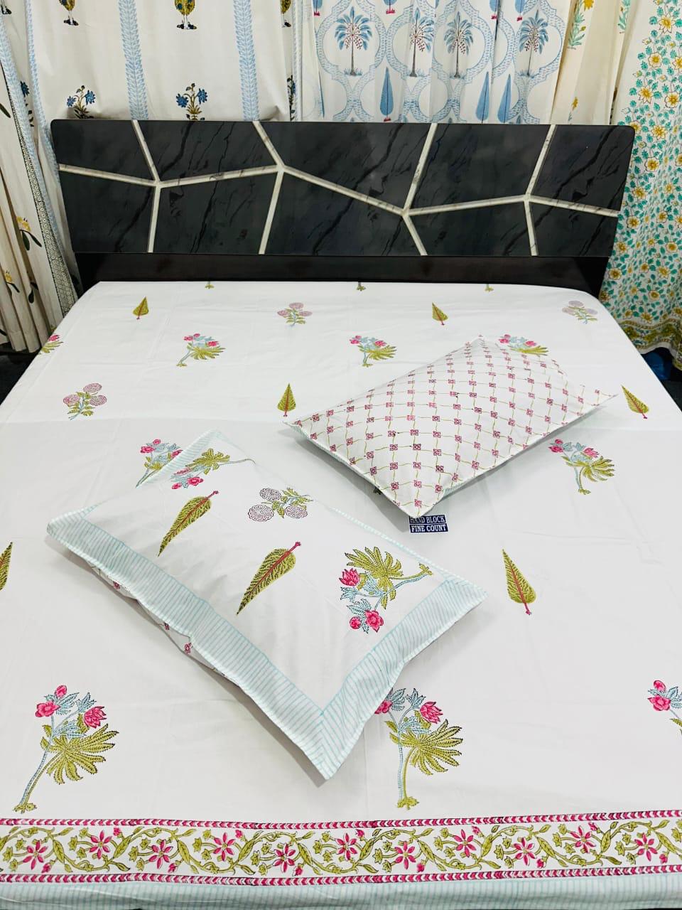 Premium Handblock Sheets with Pillow Covers