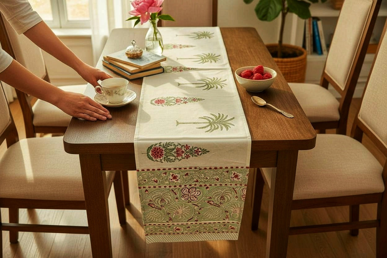 Handblock Cotton Table Runners
