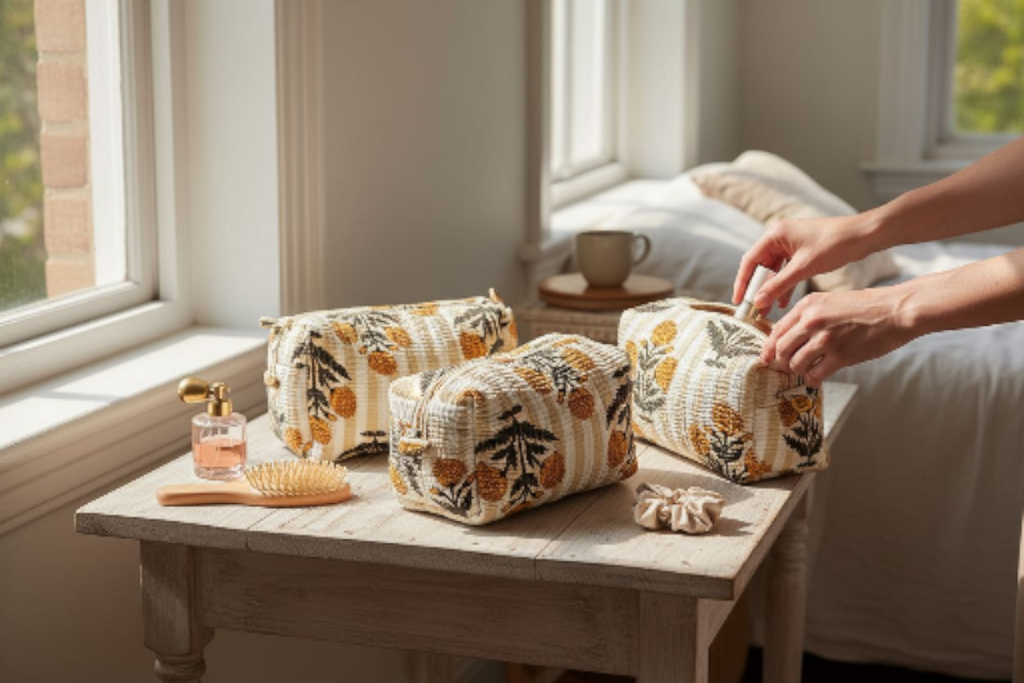 Set of 3- Cosmetic/ Travel Pouches