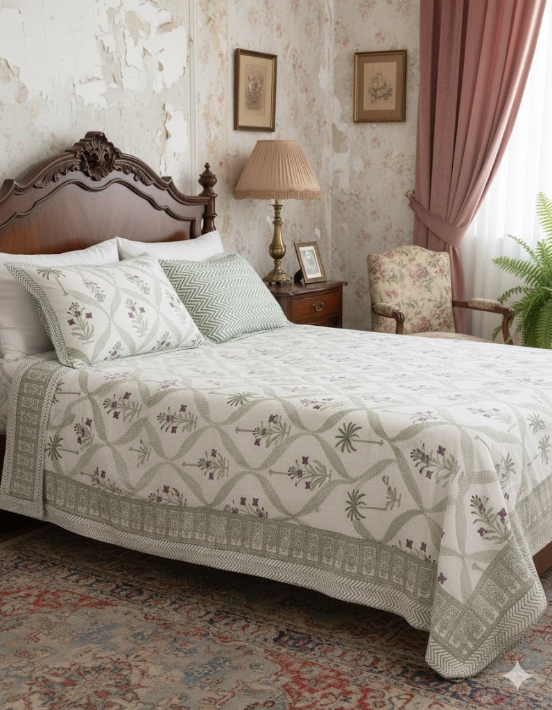 Premium Handblock Bedsheets with Pillow Covers