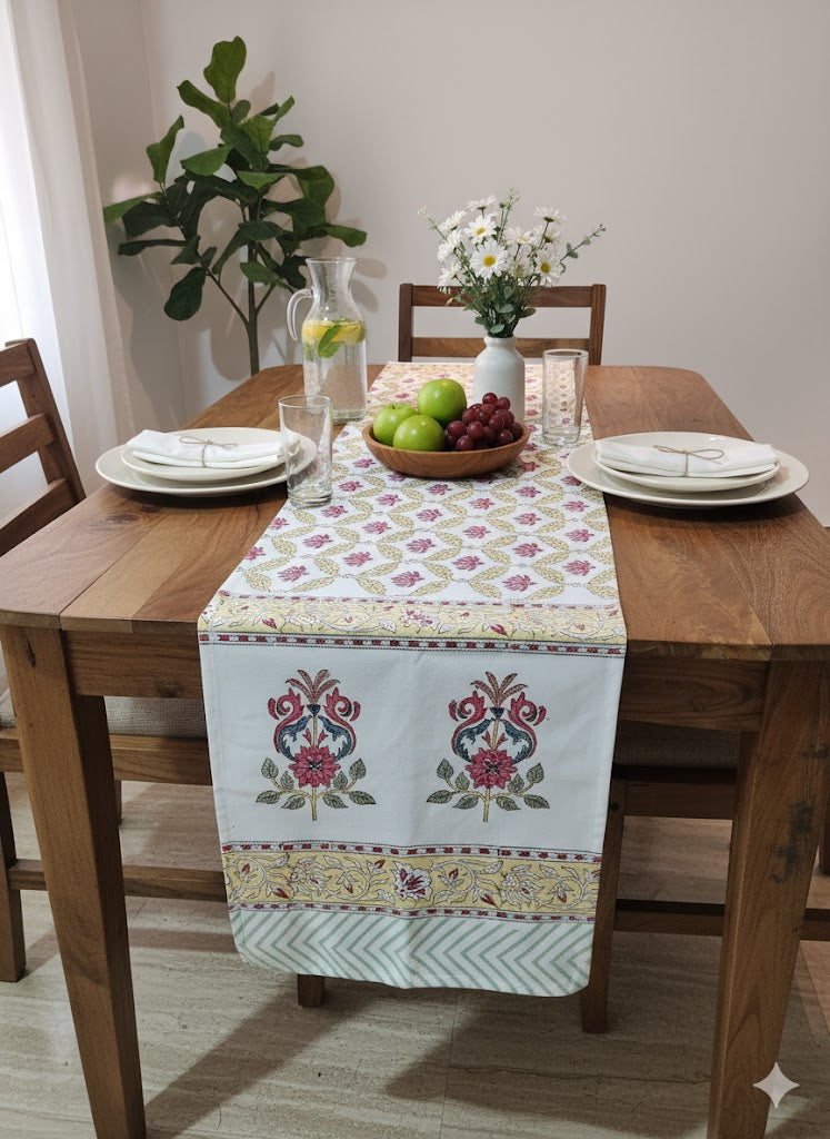 Handblock Cotton Table Runners