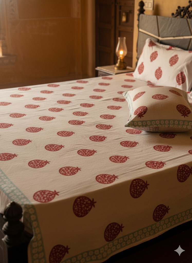 Premium Handblock Bedsheets with Pillow Covers