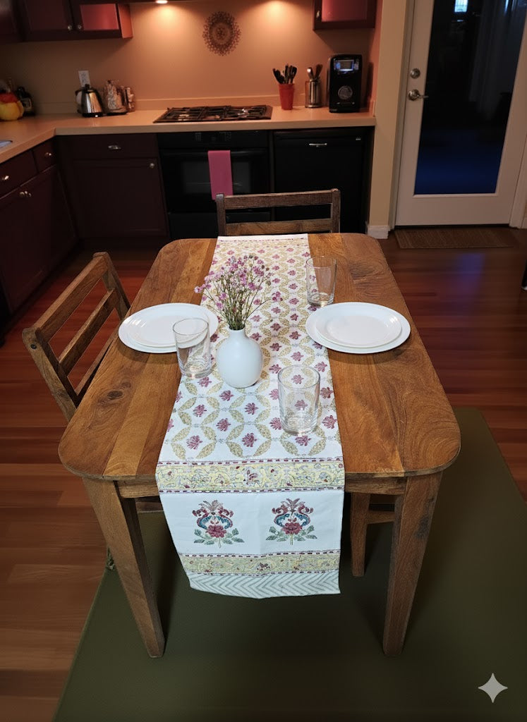Handblock Cotton Table Runners