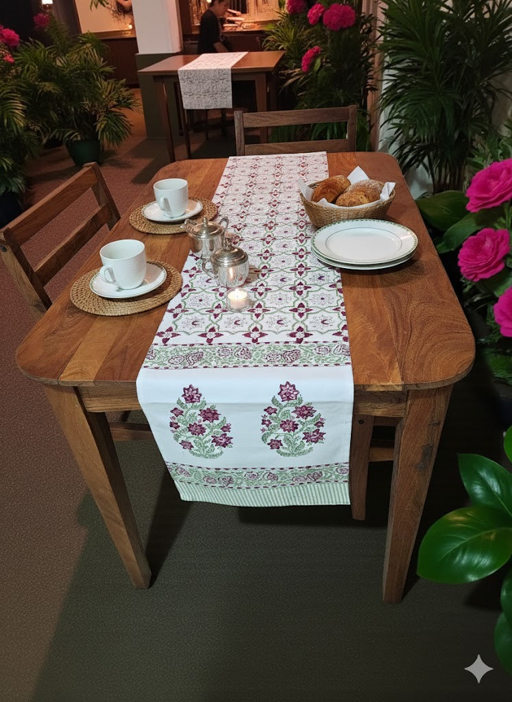 Handblock Cotton Table Runners
