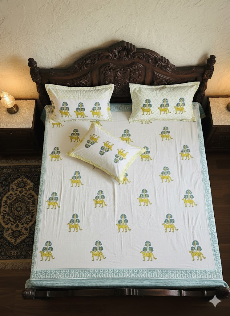 Premium Handblock Sheets with Pillow Covers