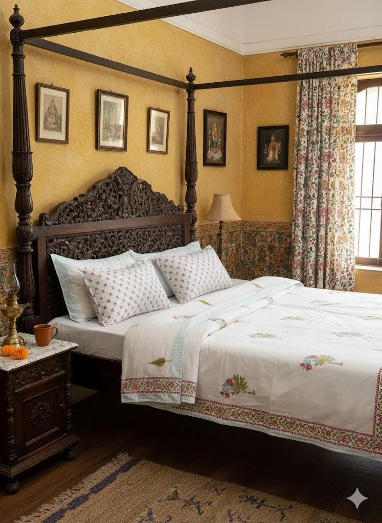 Premium Handblock Sheets with Pillow Covers