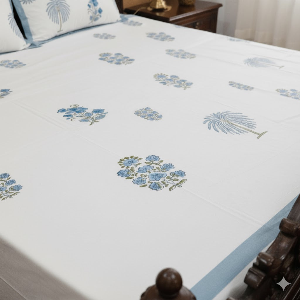 Premium Handblock Bedsheet with Pillow Covers