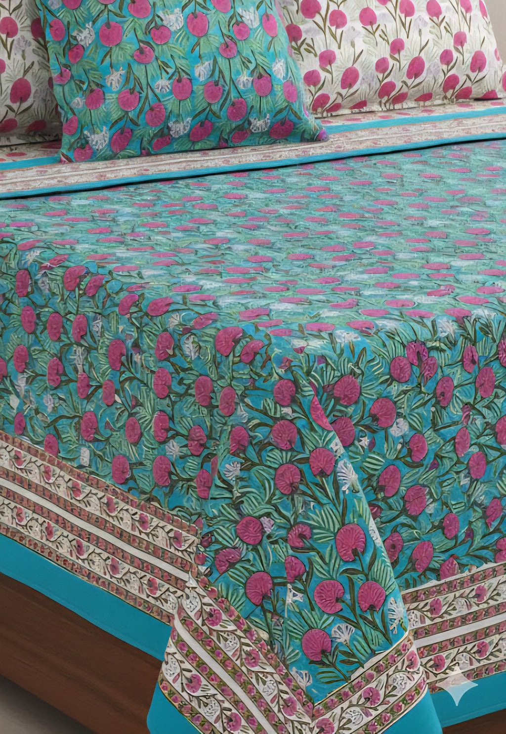 Premium Handblock Bedsheets with Pillow Covers