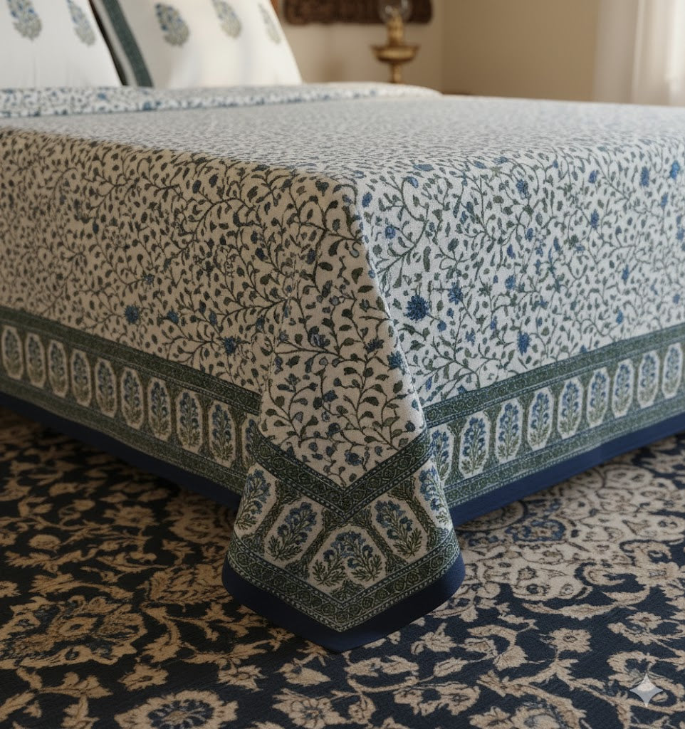 Premium Handblock Bedsheets  with Pillow Covers